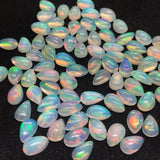 Ethiopian Opal 5x8MM  Pear size Cabs Pack of 5 Pieces - AAA Quality, Opal Cabochon - Ethiopian Opal Pear Cabochon.