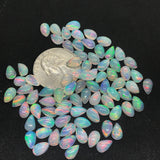 4Pcs Ethiopian Opal 5x8MM  Pear size Cabs Pack of 4Pieces - AAA Quality, Opal Cabochon - Ethiopian Opal Pear Cabochon, code P-1