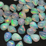 4Pcs Ethiopian Opal 5x8MM  Pear size Cabs Pack of 4Pieces - AAA Quality, Opal Cabochon - Ethiopian Opal Pear Cabochon, code P-1