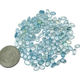 Aquamarine faceted 4X6MM Oval cabs,weight -3ct pack of 5Pc, Blue Aquamarine cabochon , AAA Quality cabs