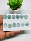 Aquamarine Round Cabochons Code A42-A53 - AAA Quality cabs- Natural Aquamarine Cabs