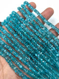 Apatite Faceted Roundel 4- 5 MM AAA Quality Faceted, Apatite Beads- length 13 Inch , natural Apatite