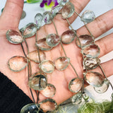 Prasiolite 14X19MM Faceted Pear shape, length 8 Inch, Green Amethyst faceted briolette, faceted Pear shape