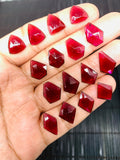 Garnet Rose Cut Fancy Polki - Code# F17-F32 - Garnet Faceted Polki -  AAA Quality- Best for Jewelry making- One Side Cutting