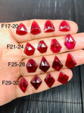 Garnet Rose Cut Fancy Polki - Code# F17-F32 - Garnet Faceted Polki -  AAA Quality- Best for Jewelry making- One Side Cutting