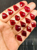 Garnet Rose Cut Fancy Polki - Code# F17-F32 - Garnet Faceted Polki - AAA Quality- Best for Jewelry making- One Side Cutting