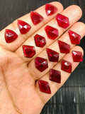 Garnet Rose Cut Fancy Polki - Code# F17-F32 - Garnet Faceted Polki -  AAA Quality- Best for Jewelry making- One Side Cutting