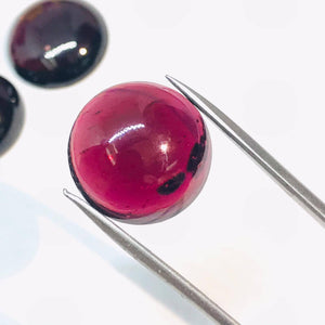 Garnet Round 15MM Cabochon ,AAAA Quality - Garnet Round Cabs - Garnet Stones , gemstone Cabs , Loose gemstone , Origin India