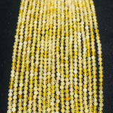 Yellow Opal 2MM Round Faceted, Micro Faceted beads, Round faceted, natural Yellow Opal, length 15.5''