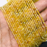 Yellow Opal 2MM Round Faceted, Micro Faceted beads, Round faceted, natural Yellow Opal, length 15.5''