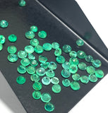 Emerald Round Faceted Cut 3 mm Size - Pack of 2 Pcs - Natural Emerald Cut loose Stone - Origin Zambia