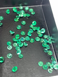 Emerald Round Faceted Cut 3 mm Size - Pack of 4 Pcs - Natural Emerald Cut loose Stone  - Origin Zambia