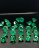 Emerald Round Faceted Cut 3.5 mm Size - Pack of 2 Pcs - Natural Emerald Cut loose Stone  - Origin Zambia