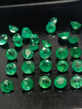 Emerald Round Faceted Cut 3.5 mm Size - Pack of 2 Pcs - Natural Emerald Cut loose Stone  - Origin Zambia