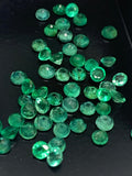 Emerald Round Faceted Cut 3.5 mm Size - Pack of 2 Pcs - Natural Emerald Cut loose Stone  - Origin Zambia