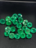 Emerald Round Faceted 4 mm Size - Pack of 2 Pcs - Natural Emerald Cut loose Stone - Origin Zambia