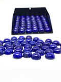 8mm Round Blue Lapis Lazuli Cabochon | Pack of 2 Pcs | AAA Quality | Round Lapis Cabochons | 8 mm Lapis Cabochons | Lapis Golden Pyrite