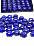 8mm Round Blue Lapis Lazuli Cabochon | Pack of 2 Pcs | AAA Quality | Round Lapis Cabochons | 8 mm Lapis Cabochons | Lapis Golden Pyrite