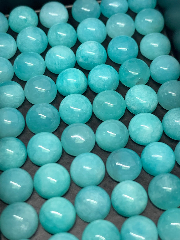 Round Amazonite Cabochons 6mm | Pack of 6 Pcs | Peruvian Round Aqua Blue Amazonite Cabochons | Peruvian Amazonite Cabochons