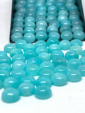 Round Amazonite Cabochons 6mm | Pack of 6 Pcs | Peruvian Round Aqua Blue Amazonite Cabochons | Peruvian Amazonite Cabochons