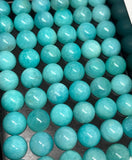 Amazonite Round Cabochons 8mm | Pack of 4 Pcs | AAA Quality | Peruvian Round Aqua Blue Amazonite Cabochons | Peruvian Amazonite Cabochons