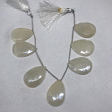 Chalcedony 32X22 MM Mystic Faceted Pear Briolettes, Chalcedony Briolettes- Length 8 inch , pack of 7 Pieces in strand.