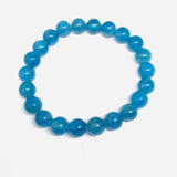 8mm Neon Apatite Bracelet, Perfect Round Beads, length 7.5'' stretch bracelet .