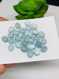 Aquamarine Cabochon 7x9 mm Pack of 2 Pcs - Code #A5- AAA Quality cabs- Natural Aquamarine Cabs