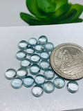 Aquamarine Cabochon 6  mm Pack of 4 Pcs - AAA Quality cabs- Natural Aquamarine Cabs
