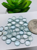 Aquamarine Cabochon 7 mm Pack of 4 Pcs - Code #A25- AAA Quality cabs- Natural Aquamarine Cabs