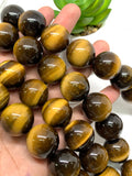 Tiger Eye Round Beads 20mm size Length 40 cm  - Yellow tiger Eye  -AAA Quality and Natural Tiger Eye