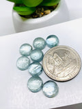 Aquamarine Round Cabochon 9 mm Pack of 2 Pcs - Code #A33- AAA Quality cabs- Natural Aquamarine Cabs