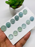 Aquamarine Round Cabochons Code A42-A53 - AAA Quality cabs- Natural Aquamarine Cabs