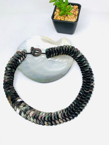 Black MOP Shell Pearl Necklace - 10 mm Size - Code #A6- AAA Quality- Length 18'' -  Shell Coin Pearl - Shell Pearl Necklace