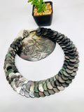 Black MOP Shell Pearl Necklace 15 mm Size - Code #A7 - AAA Quality- Length 18'' -  Shell Coin Pearl - Shell Pearl Necklace
