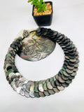 Black MOP Shell Pearl Necklace 15 mm Size - Code #A7 - AAA Quality- Length 18'' - Shell Coin Pearl - Shell Pearl Necklace