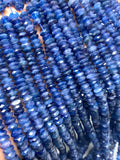 7MM Blue Kyanite Faceted Roundel , Top Quality Kyanite beads, 40 cm Length- Kyanite Faceted Rondelle, size range 6.5-7mm