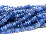 7MM Blue Kyanite Faceted Roundel , Top Quality Kyanite beads, 40 cm Length- Kyanite Faceted Rondelle, size range 6.5-7mm