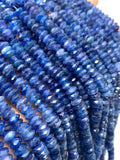 7MM Blue Kyanite Faceted Roundel , Top Quality Kyanite beads, 40 cm Length- Kyanite Faceted Rondelle, size range 6.5-7mm