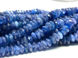 7MM Blue Kyanite Faceted Roundel , Top Quality Kyanite beads, 40 cm Length- Kyanite Faceted Rondelle, size range 6.5-7mm