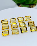 Citrine Rectangle Faceted Cut 6x8 mm size • Pack of 4 Pc • AAA Quality • 100% Natural Citrine Faceted Rectangle loose stone