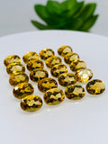 Citrine Faceted Oval Cabochon 6x8 mm size • Pack of 2 Pc • Medium Color • AAA Quality • Natural Citrine Faceted Oval Cabs