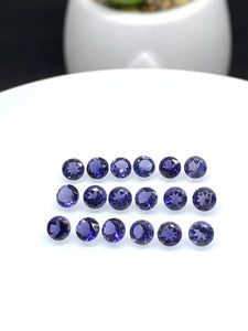 Iolite Round Faceted 4 mm Size • Pack of 8 Pcs • AAA Quality • Iolite Round Cut Stone • Iolite Stones