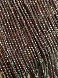 Garnet Faceted Roundel 3 mm size • Garnet Coated Faceted Rondelle • AAA Quality • Length 14 Inch