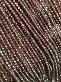 Garnet Faceted Roundel 3 mm size • Garnet Coated Faceted Rondelle • AAA Quality • Length 14 Inch