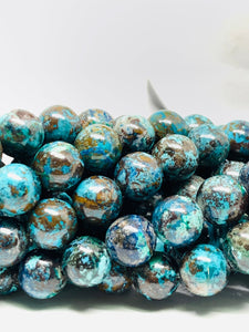 Chrysocolla Round Beads 8mm Size Code #01 • Length 40 cm • AAA Quality • Natural Chrysocolla Beads