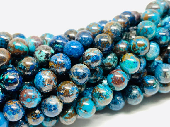 Chrysocolla Round Beads 6 mm Size Code #01 • Length 40 cm • AAAA Quality • Blue Color • Natural Chrysocolla Beads