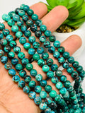 Chrysocolla Round Beads 6 mm Size Code #02 • Length 40 cm • AAA Quality • Natural Chrysocolla Beads