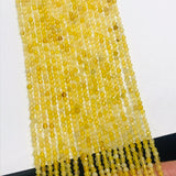 Yellow Opal 2MM Round Faceted, Micro Faceted beads, Round faceted, natural Yellow Opal, length 15.5''