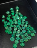 Emerald Round Faceted Cut 3 mm Size - Pack of 4 Pcs - Natural Emerald Cut loose Stone  - Origin Zambia